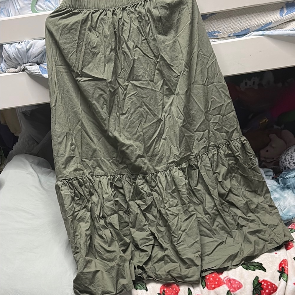 Aerie Sage Green Midi Skirt